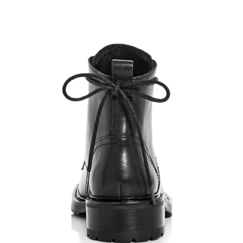 Rag & Bone Black Cannon Combat Boot Leather Front-Zip Ankle Boots for Women - Picture 4 of 12